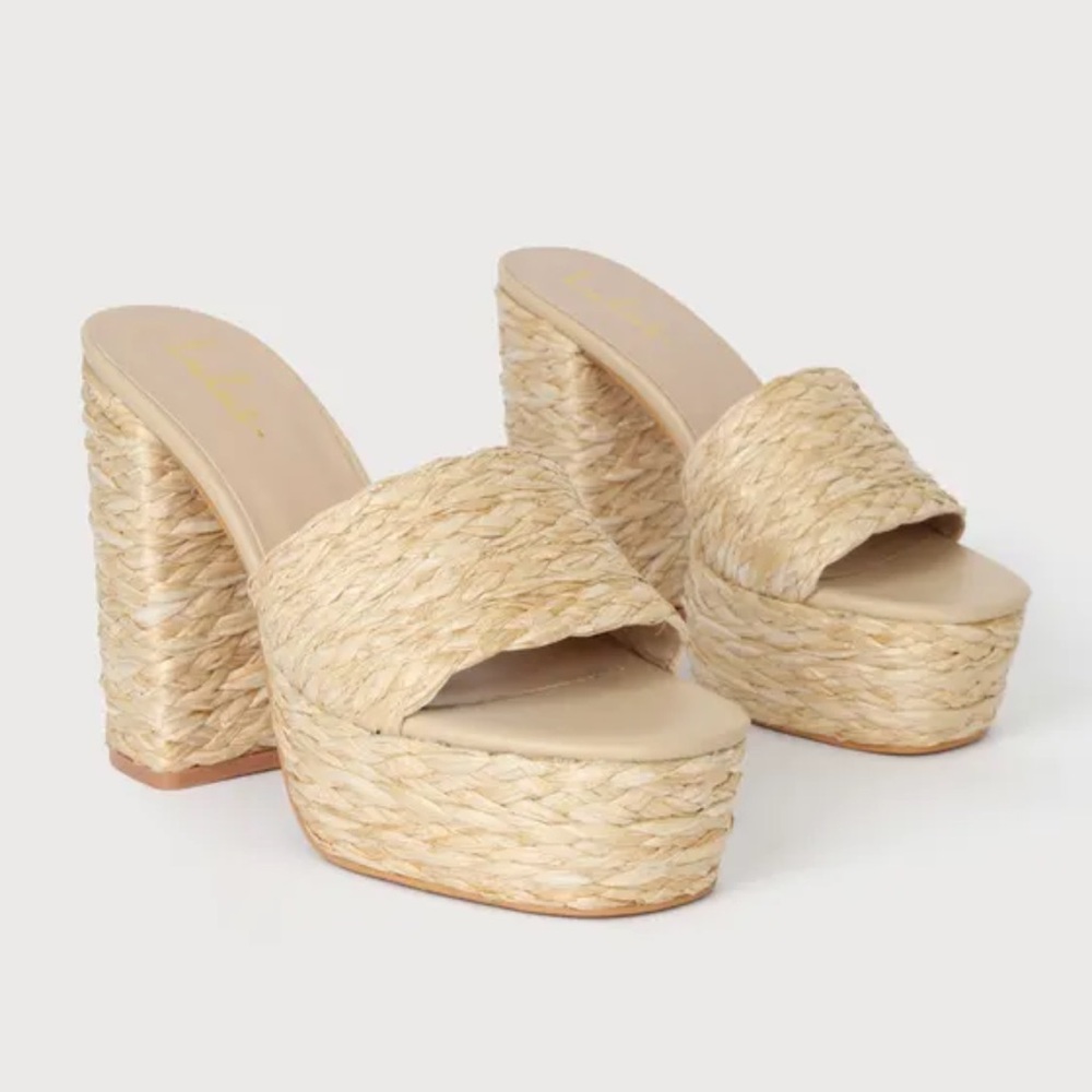 Lulus Raffia Platform Sandals